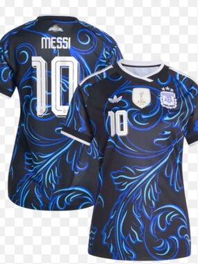 adidas Black & Blue Men’s Soccer Jersey - Messi #10